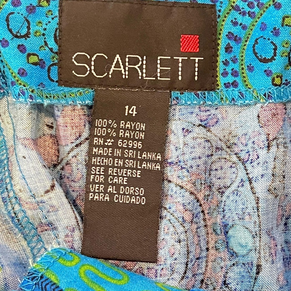 Scarlett Paisley Patchwork Maxi Dress Button Front‎ Sleeveless Blue Size 14 - Picture 3 of 8